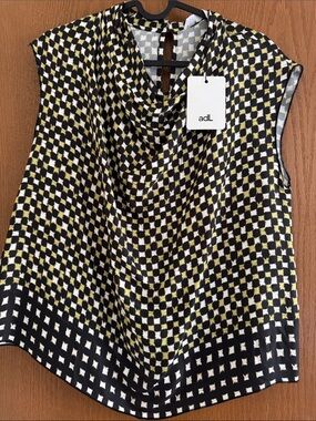 Black and Yellow Check Cowl Neck Camisole